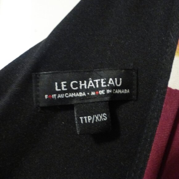 LE-CHATEAU burgundy floral print midi dress with cinched side - Picture 6 of 7